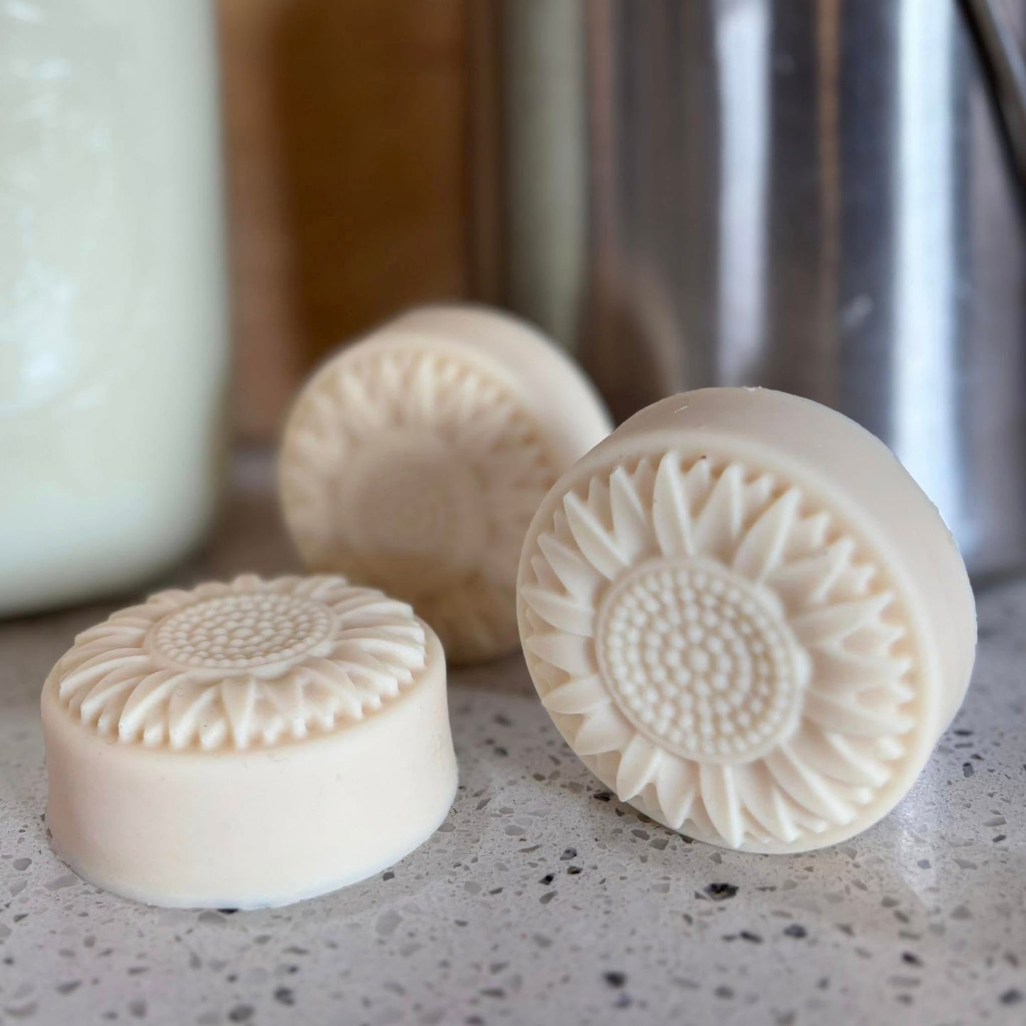 Lemongrass Goat's Milk Soap Flower Round - Clearance